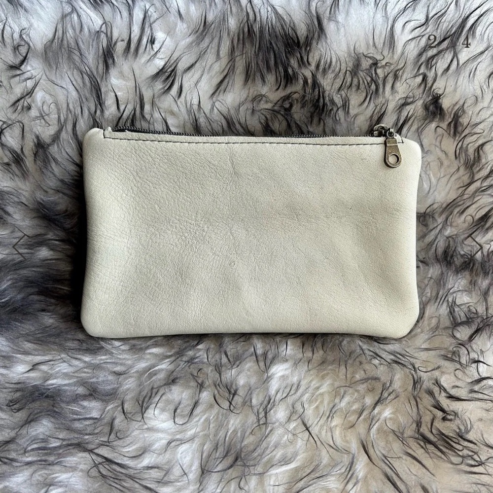 Elegant Cream Leather Clutch